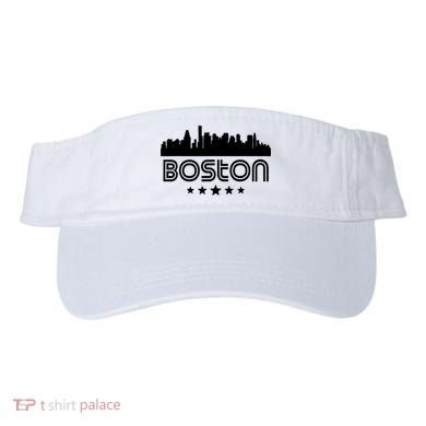 Boston Massachusetts Skyline Retro Style Visor
