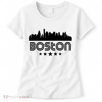 Boston Massachusetts Skyline Retro Style Women's T-Shirt