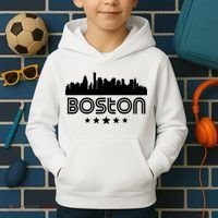Boston Massachusetts Skyline Retro Style Kids Hoodie thumb 2