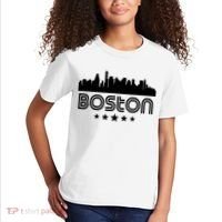 Boston Massachusetts Skyline Retro Style Kids T-Shirt thumb 2