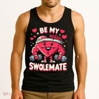 Be My Swolemate Valentines Day Bodybuilding Gym Tank Top thumb 3