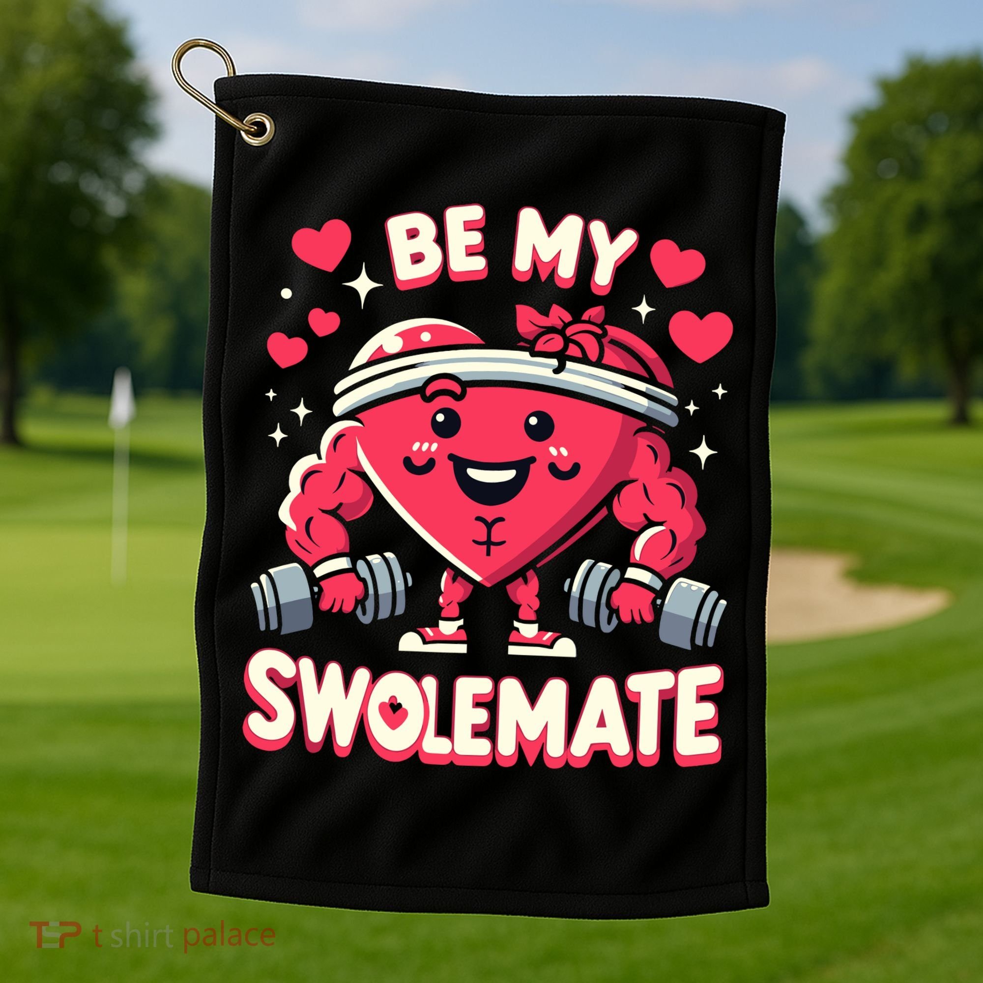 Be My Swolemate Valentines Day Bodybuilding Gym Golf Towel