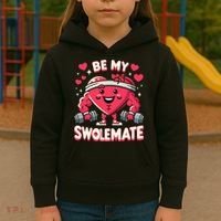 Be My Swolemate Valentines Day Bodybuilding Gym Kids Hoodie thumb 3