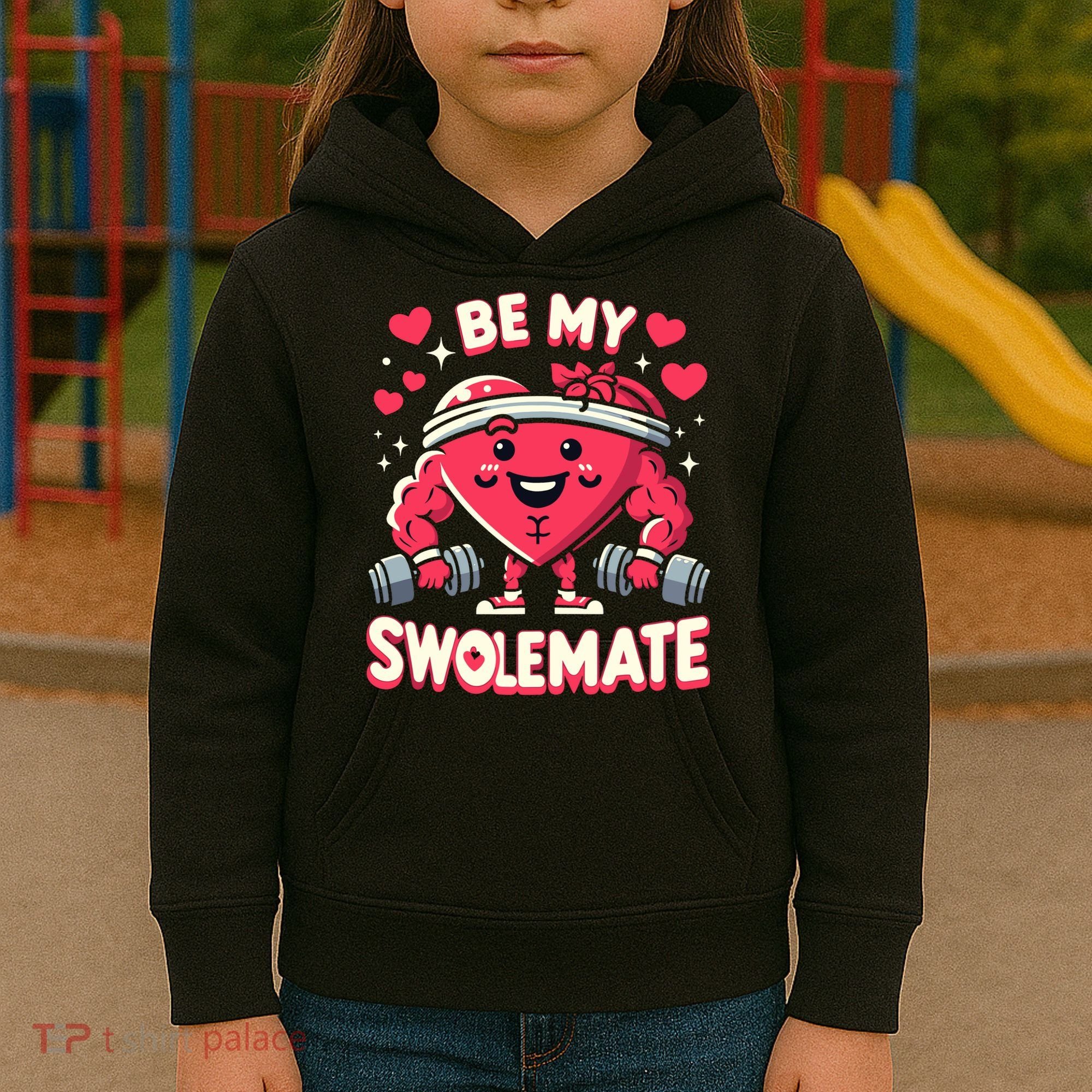 Be My Swolemate Valentines Day Bodybuilding Gym Kids Hoodie