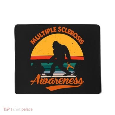 Bigfoot Multiple Sclerosis Awareness Vintage Orange Ribbon Multiple Scleros Mousepad