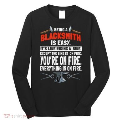 Blacksmith Metalworker Sl Workers Forge Metal Anvil Tools Long Sleeve Shirt