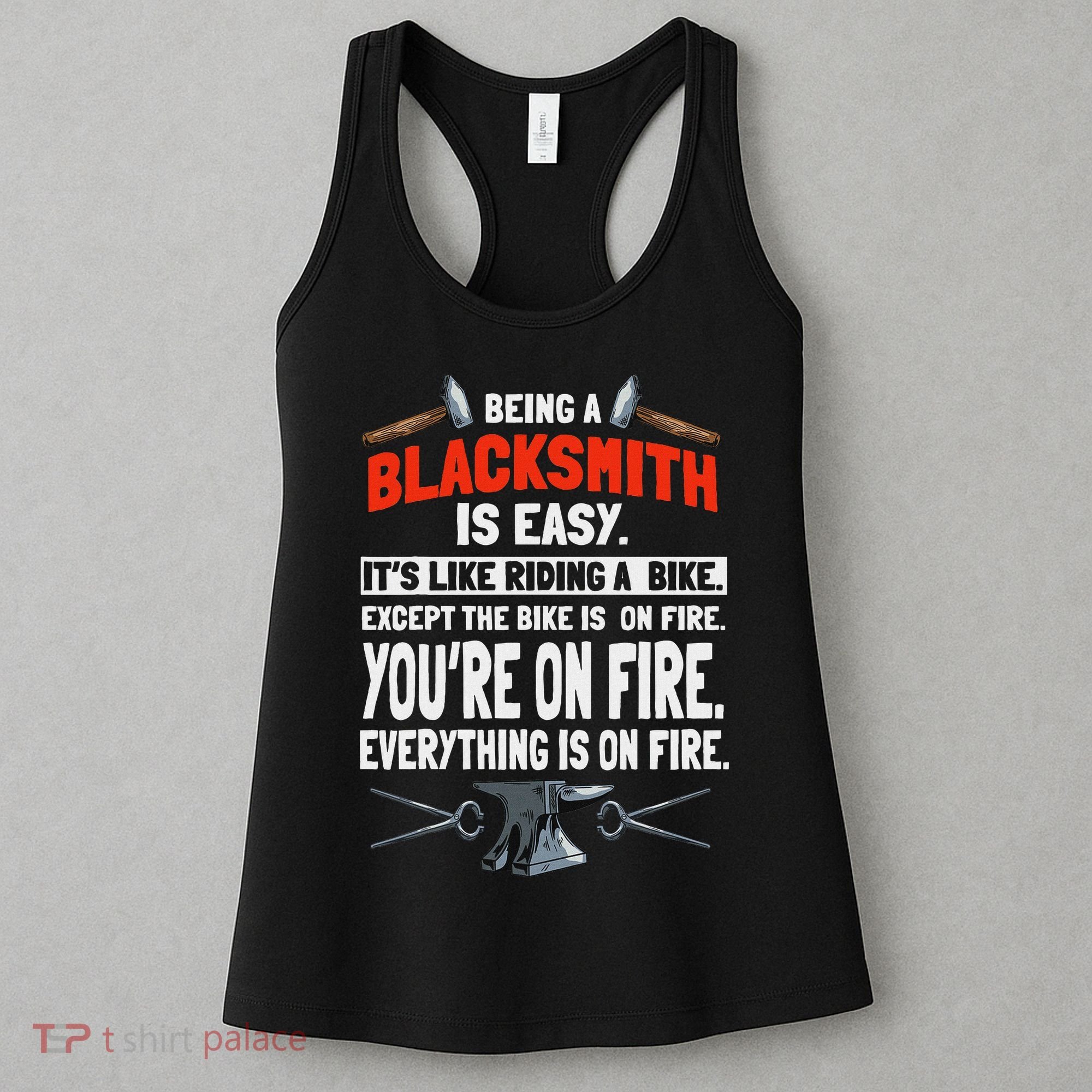 Blacksmith Metalworker Sl Workers Forge Metal Anvil Tools Women's Tank Top