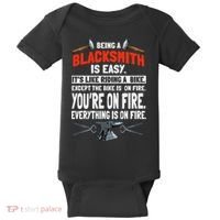 Blacksmith Metalworker Sl Workers Forge Metal Anvil Tools Baby Bodysuit thumb 0