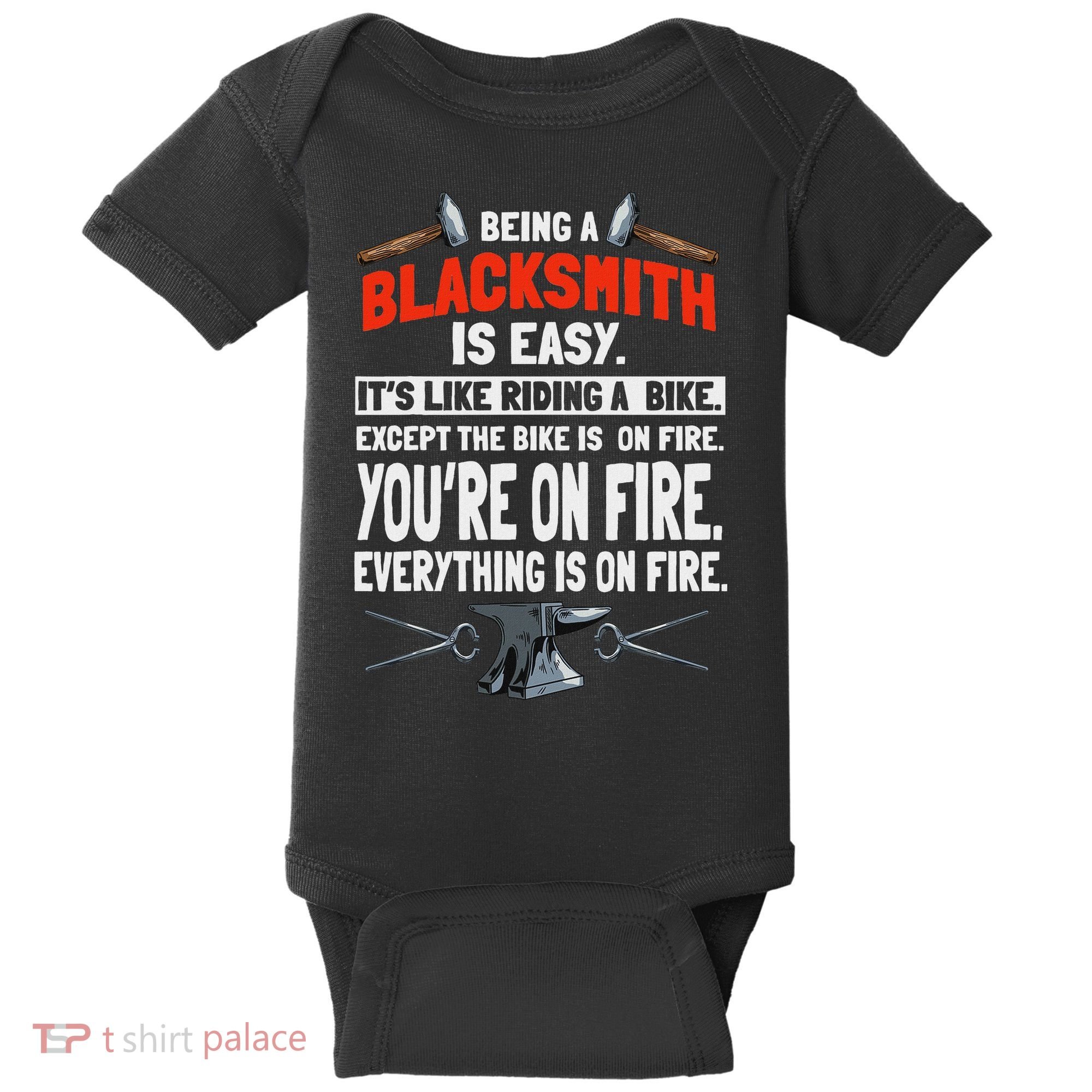 Blacksmith Metalworker Sl Workers Forge Metal Anvil Tools Baby Bodysuit