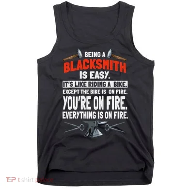 Blacksmith Metalworker Sl Workers Forge Metal Anvil Tools Tank Top