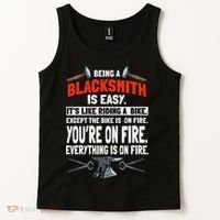 Blacksmith Metalworker Sl Workers Forge Metal Anvil Tools Tank Top thumb 2