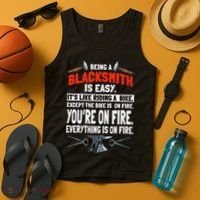 Blacksmith Metalworker Sl Workers Forge Metal Anvil Tools Tank Top thumb 4