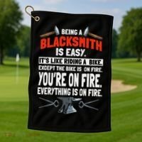 Blacksmith Metalworker Sl Workers Forge Metal Anvil Tools Golf Towel thumb 1