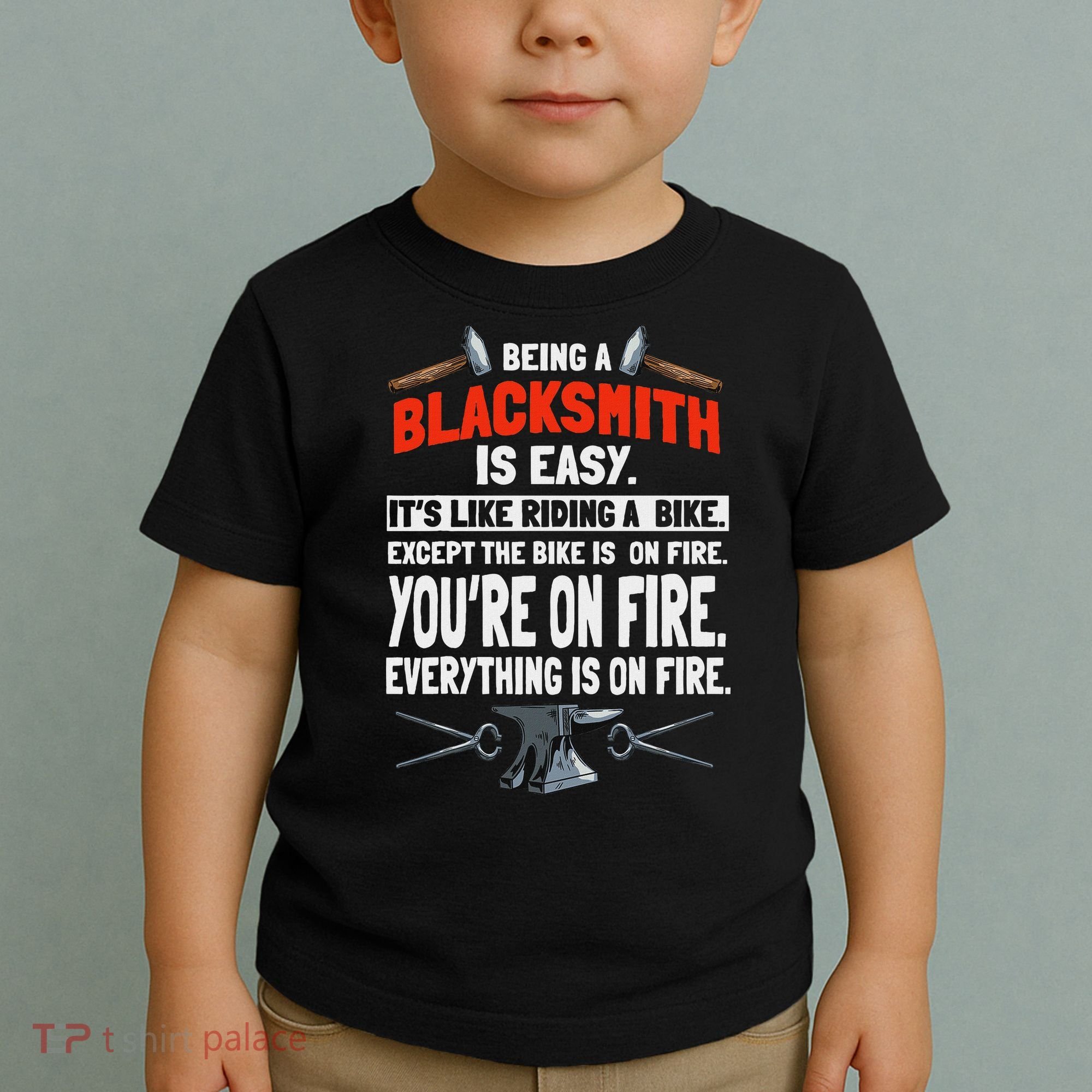 Blacksmith Metalworker Sl Workers Forge Metal Anvil Tools Toddler T-Shirt