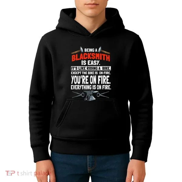 Blacksmith Metalworker Sl Workers Forge Metal Anvil Tools Kids Hoodie