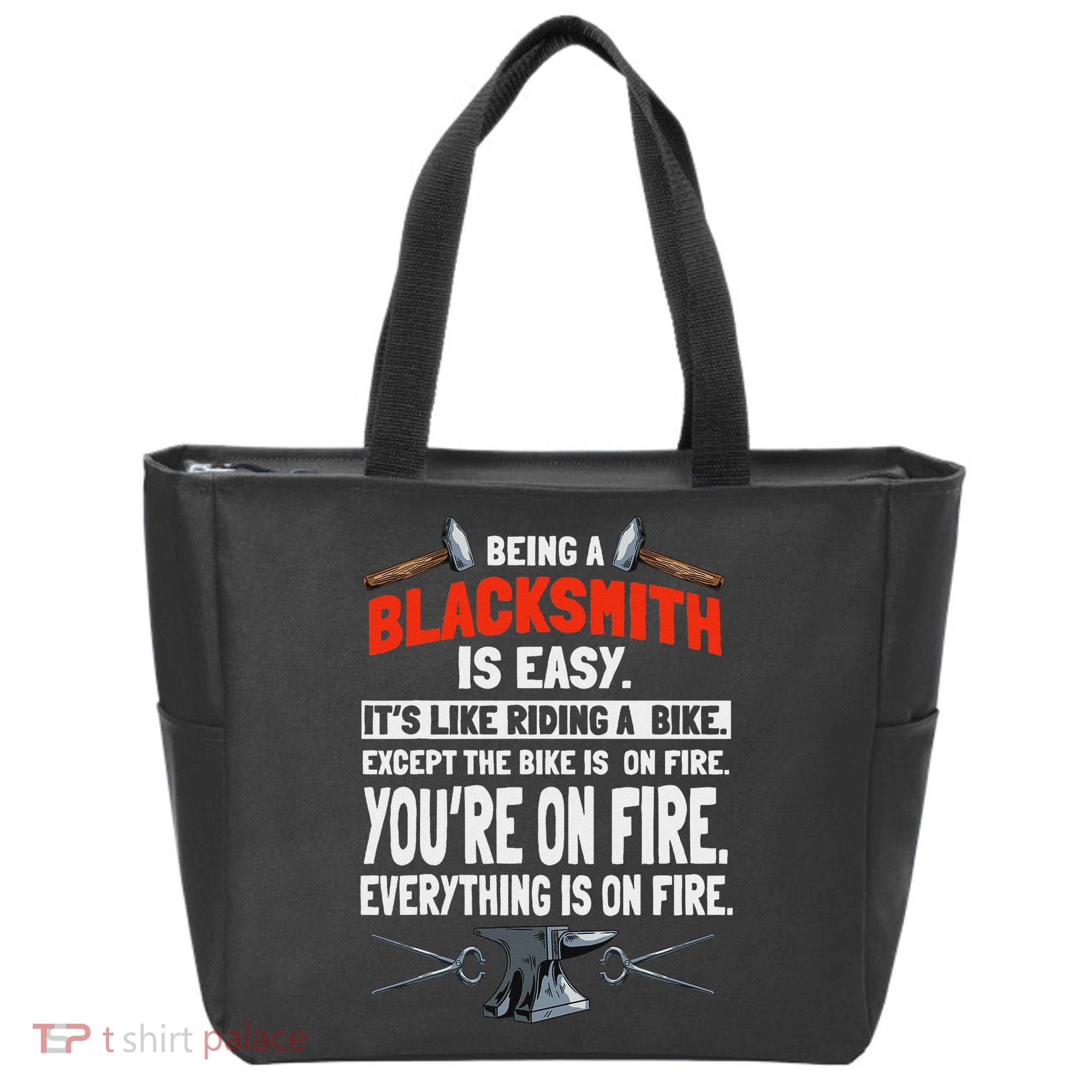 Blacksmith Metalworker Sl Workers Forge Metal Anvil Tools Tote Bag