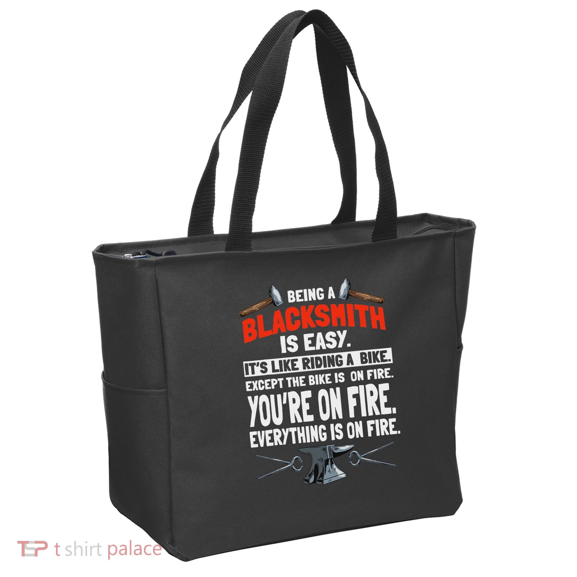 Blacksmith Metalworker Sl Workers Forge Metal Anvil Tools Tote Bag