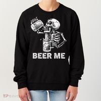 Beer Me Skeleton Scary Spooky Drinking  Women's Sweatshirt thumb 0