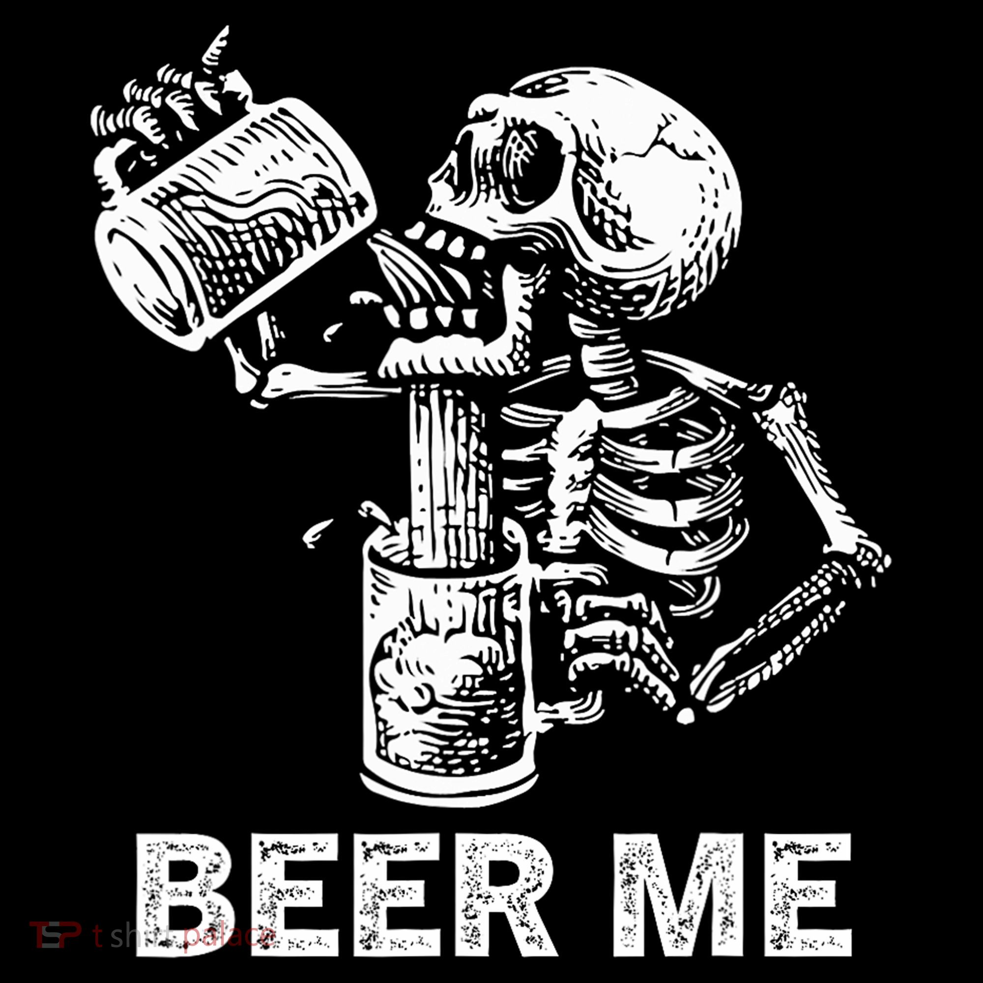 Beer Me Skeleton Scary Spooky Drinking  Doggie Tank
