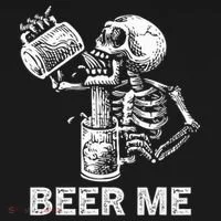 Beer Me Skeleton Scary Spooky Drinking  Bucket Hat thumb 4