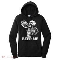 Beer Me Skeleton Scary Spooky Drinking  Women's Hoodie thumb 0
