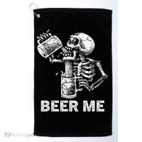 Beer Me Skeleton Scary Spooky Drinking  Golf Towel thumb 0