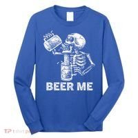 Beer Me Skeleton Scary Spooky Drinking  Long Sleeve Shirt thumb 0