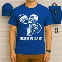 Beer Me Skeleton Scary Spooky Drinking  T-Shirt thumb 6