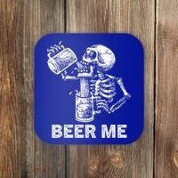 Beer Me Skeleton Scary Spooky Drinking  Coaster thumb 0