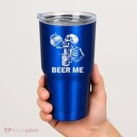 Beer Me Skeleton Scary Spooky Drinking  Tumbler thumb 2
