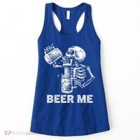 Beer Me Skeleton Scary Spooky Drinking  Women's Tank Top thumb 0