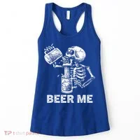 Beer Me Skeleton Scary Spooky Drinking  Women's Tank Top thumb 0