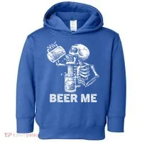Beer Me Skeleton Scary Spooky Drinking  Toddler Hoodie thumb 0