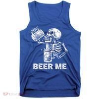 Beer Me Skeleton Scary Spooky Drinking  Tank Top thumb 0