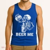 Beer Me Skeleton Scary Spooky Drinking  Tank Top thumb 3