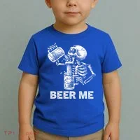 Beer Me Skeleton Scary Spooky Drinking  Toddler T-Shirt thumb 2