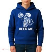Beer Me Skeleton Scary Spooky Drinking  Kids Hoodie thumb 4