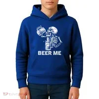 Beer Me Skeleton Scary Spooky Drinking  Kids Hoodie thumb 4