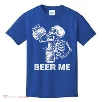 Beer Me Skeleton Scary Spooky Drinking  Kids T-Shirt thumb 0