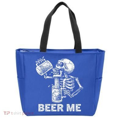 Beer Me Skeleton Scary Spooky Drinking  Tote Bag