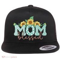 Blessed Mom Sunflower Cute Flat Bill Trucker Hat thumb 0