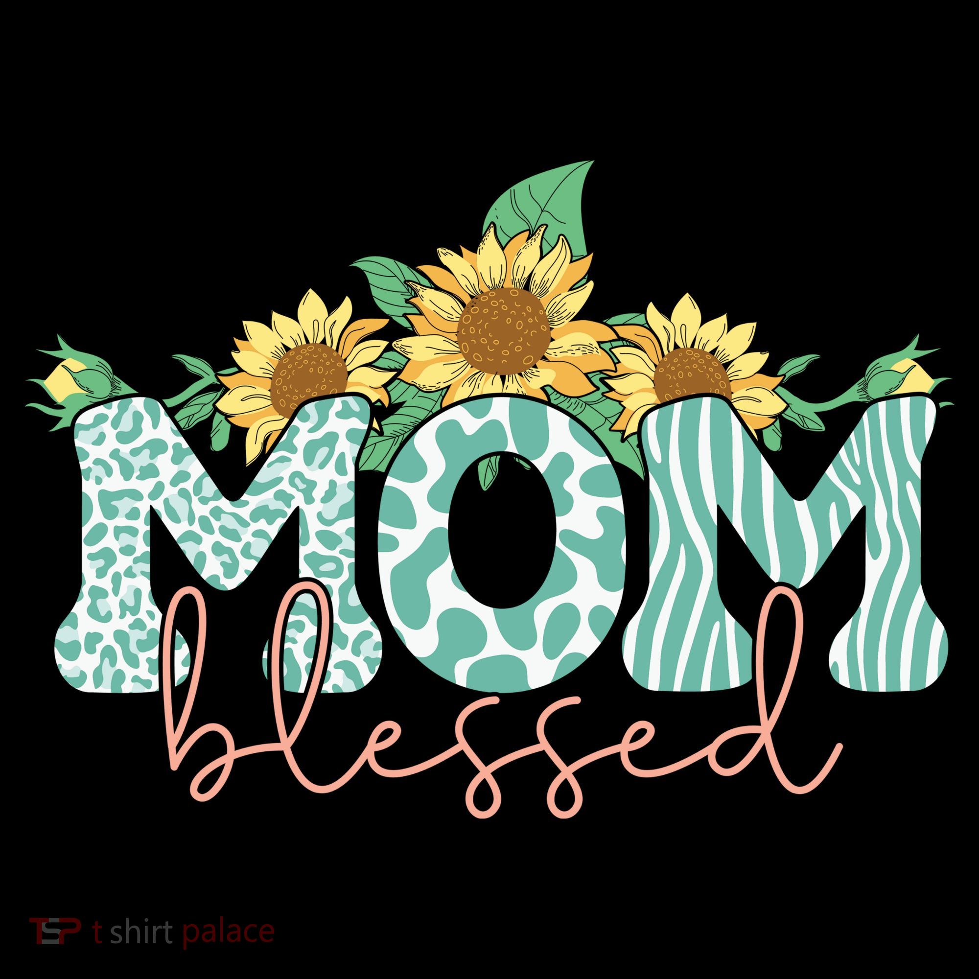 Blessed Mom Sunflower Cute Flat Bill Trucker Hat