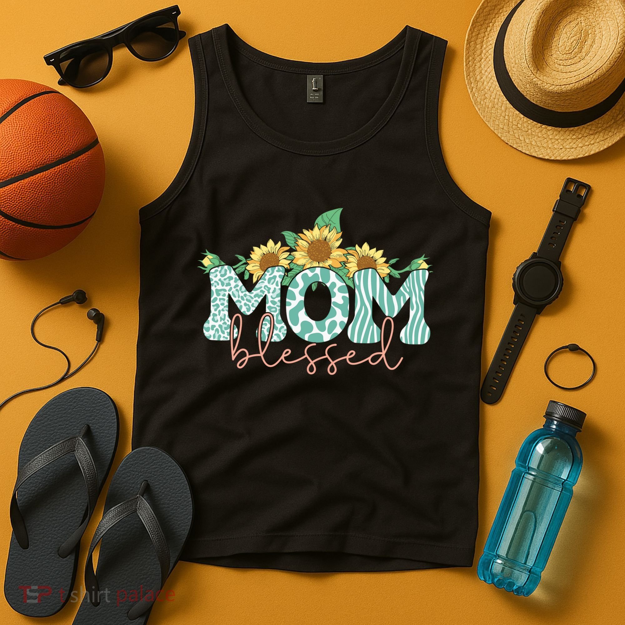 Blessed Mom Sunflower Cute Tank Top