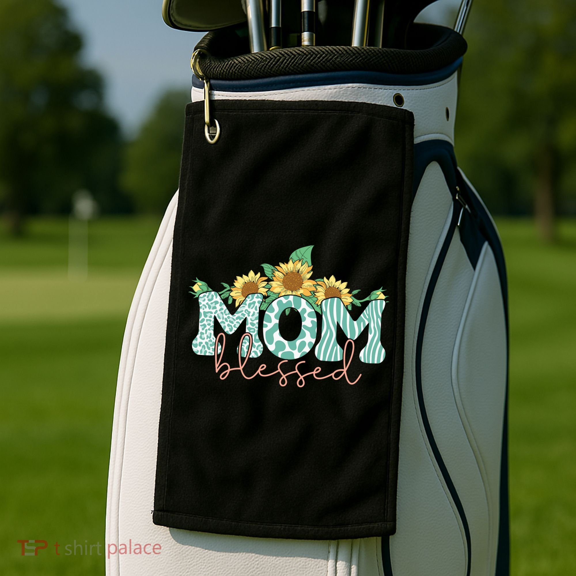 Blessed Mom Sunflower Cute Golf Towel