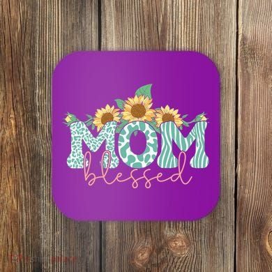 Blessed Mom Sunflower Cute Coaster