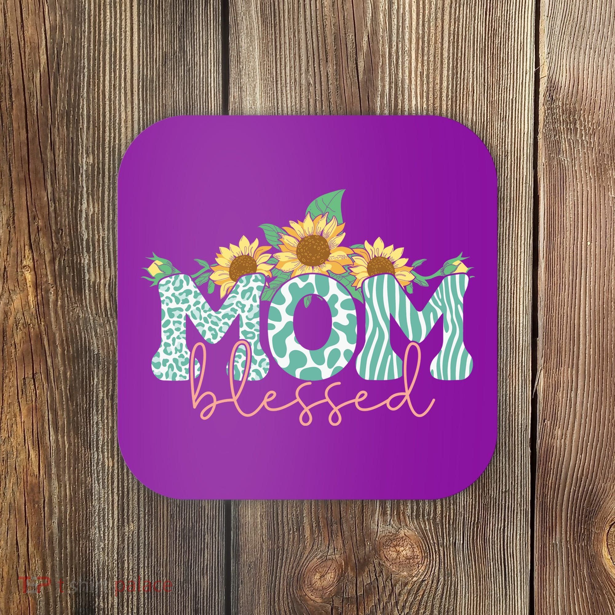 Blessed Mom Sunflower Cute Coaster