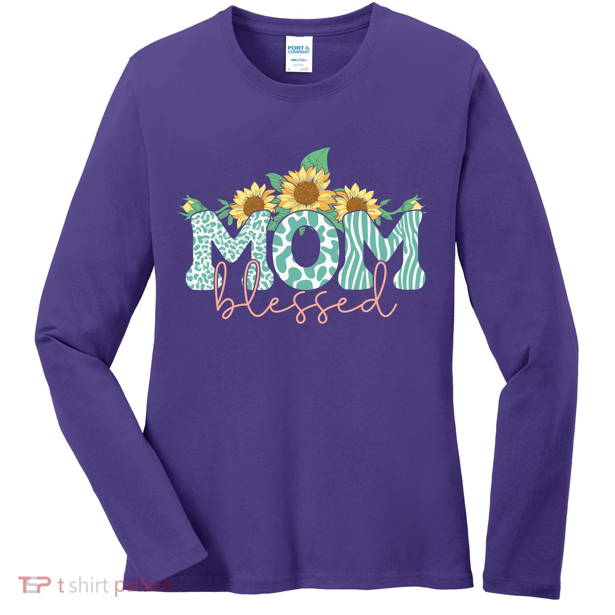 Blessed Mom Sunflower Cute Women's Long Sleeve Shirt