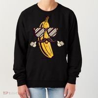 Banana Mustache Sunglasses Face Funny Fruit Cool Banana Gift Women's Sweatshirt thumb 0