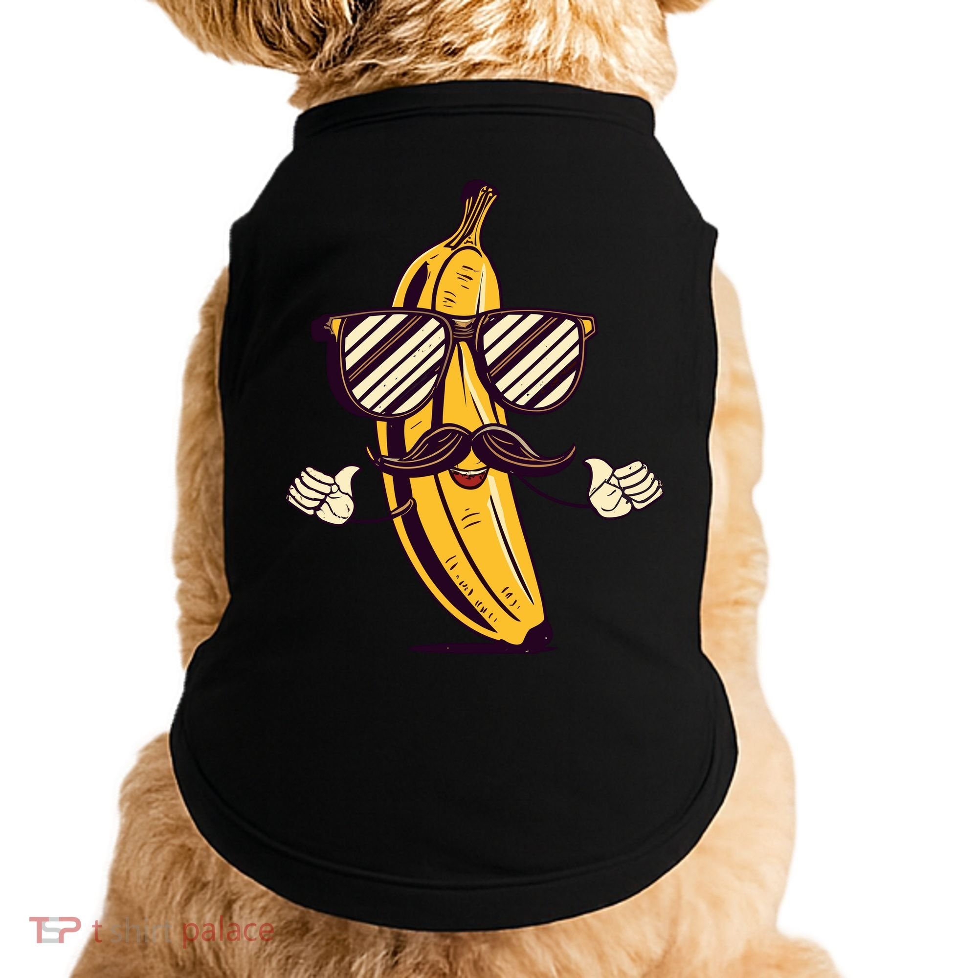 Banana Mustache Sunglasses Face Funny Fruit Cool Banana Gift Doggie Tank