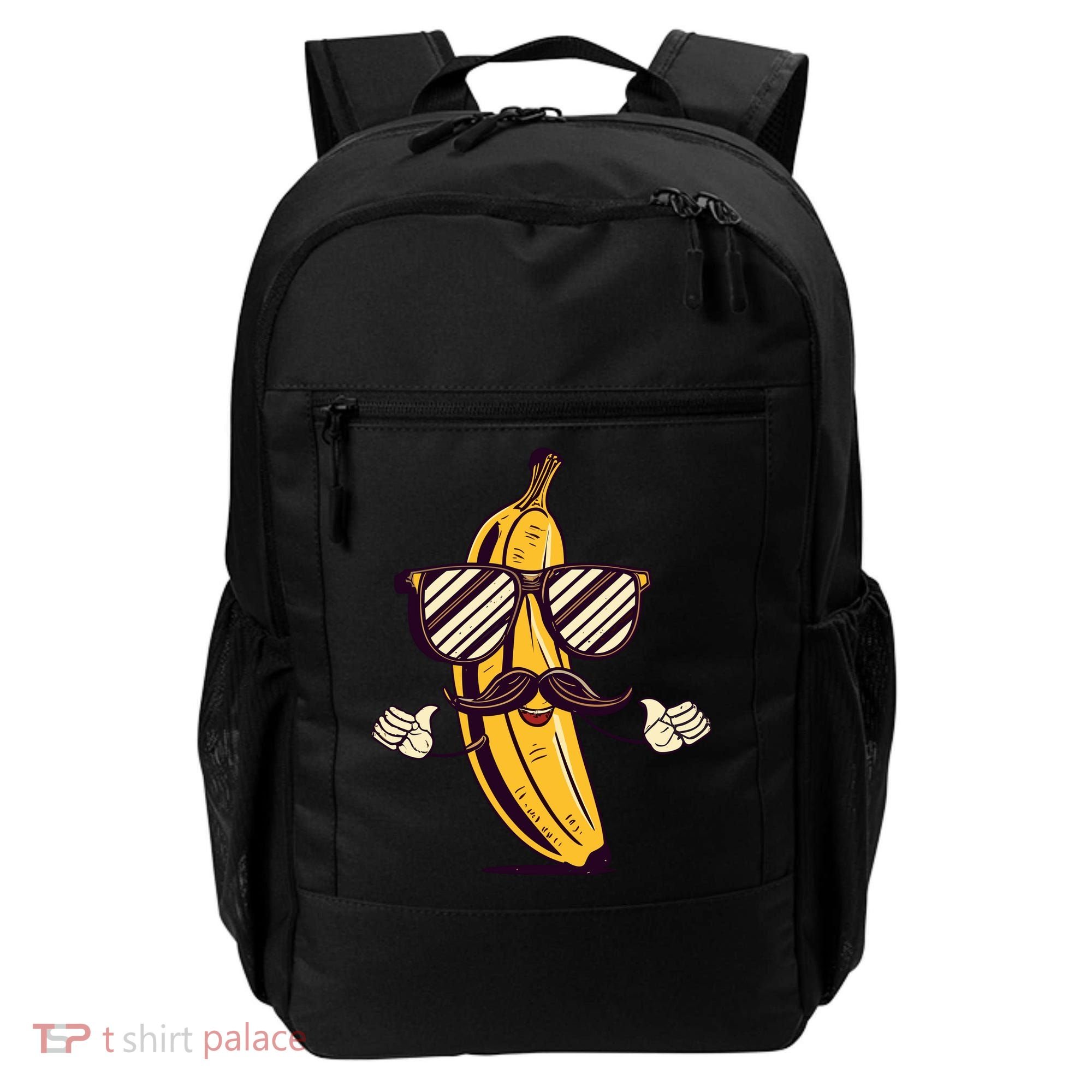 Banana Mustache Sunglasses Face Funny Fruit Cool Banana Gift Backpack